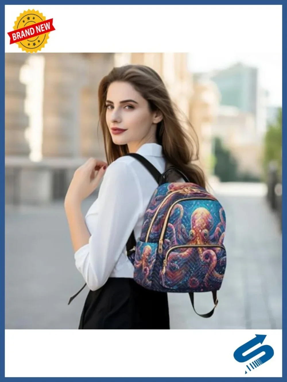 Kraken Women Backpack Purse Fashion Shoulder Bag Daypack Travel 10L